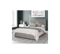 Nightingale Upholstered Ottoman Storage Bed, Plush Velvet Fabric Aspire Silver Small Double
