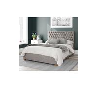 Aspire Nightingale Upholstered Ottoman Storage Bed, Plush Velvet Fabric in Silver | Size: Double Aspire Silver Double