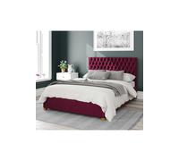 Aspire Nightingale Upholstered Ottoman Storage Bed, Plush Velvet Fabric in Wine | Size: Small Double Aspire Wine Small Double