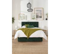 Aspire Olivier Divan, Plush Fabric, Strutted Headboard, 2 Drawers In Emerald Emerald Double
