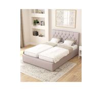 Olivier Electric Adjustable Bed Upholstered in Eire Linen Fabric with Pocket Sprung Mattress UK Made Aspire Grey Double