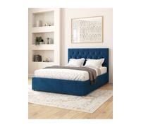 Aspire Furniture Aspire Olivier Electric Adjustable Bed Upholstered With Pocket Sprung Mattress UK Made, Plush Navy, Size Single, Blue