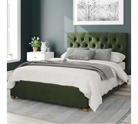 Aspire Olivier Fabric Ottoman Bed, Plush Velvet Fabric, Forest Green, Superking