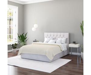 Aspire Olivier Kingsize Velvet End Lift Ottoman Bed - Silver