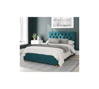 Aspire Olivier Upholstered Ottoman Storage Bed, Plush Velvet Fabric in Emerald | Size: Small Double Aspire Emerald Small Double