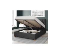 Aspire Olivier Twill Double Ottoman Bedframe - Charcoal