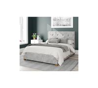 Aspire Presley Velvet Double Ottoman Bedframe - Silver