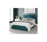 Aspire Presley Upholstered Ottoman Storage Bed, Plush Velvet Fabric in Emerald | Size: Super King Aspire Emerald Super King