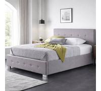Aspire Richmond Ottoman Storage Bed Frame Side Lift Fabric in Grey | Size: Double Aspire Grey Double