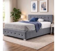 Aspire Richmond Ottoman Storage Bed Frame Side Lift Fabric in Grey | Size: King Aspire Grey King