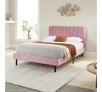 Aspire Rosella Kingsize Velvet Bed Frame - Blush