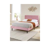 Aspire Rosella Upholstered Bed In Pink Pink King