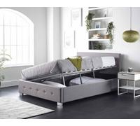 Aspire Super King Size Grey Linen Side Opening Ottoman Storage - Aspire Beds - Wilko