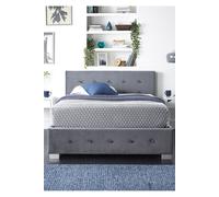 Aspire Side Opening Ottoman Storage in Grey Plush Velvet | Size: King Aspire Grey King