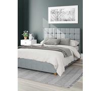 Aspire Sinatra Small Double Sky Malham Weave Ottoman Bed - Blue - Aspire Beds - Wilko
