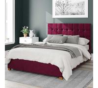 Aspire Sinatra Plush Velvet Fabric Ottoman Bed Berry