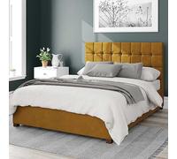 Aspire Sinatra Plush Velvet Fabric Ottoman Bed Ochre