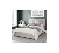 Aspire Sinatra Upholstered Ottoman Storage Bed, Eire Linen Fabric in Off-White | Size: Single Aspire Off-White Single