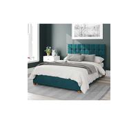 Aspire Sinatra Upholstered Ottoman Storage Bed, Plush Velvet Fabric In Emerald Emerald Small Double