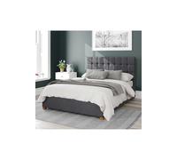 Aspire Sinatra King Size Steel Plush Velvet Ottoman Bed - Silver - Aspire Beds - Wilko