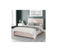Aspire Sinatra Upholstered Ottoman Storage Bed, Saxon Twill Fabric in Natural | Size: Super King Aspire Natural Super King