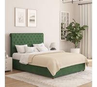 Aspire Taylor Ottoman Bed Frame, Plush Velvet Forest Green, Superking