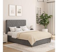 Aspire Taylor Ottoman Bed Frame, Plush Velvet Steel, Double