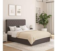 Aspire Taylor Ottoman Storage Bed Frame In Saxon Twill Fabric In Charcoal Charcoal King