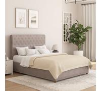 Aspire Taylor Ottoman Storage Bed Frame In Saxon Twill Fabric In Grey Grey Single