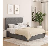 Aspire Taylor Single Velvet End Lift Ottoman Bed - Steel