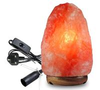 ASPIRE UK 100% Real 3-5KG Himalayan Crystal Rock Salt Lamp - Direct from Foothills of The Himalayas - Wooden Base Calming Atmosphere Night Lamp - Handcrafted Design