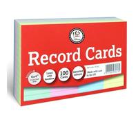 ASPIRE UK 100 X Record Cards Multicolour & White - Includes Ruled and Plain Revision Cards | Ideal for Revision, Study Notes, Flashcards, School, and Office Use (Multicolour, 6 X 4 - Ruled)