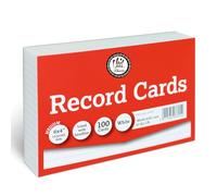 ASPIRE UK 100 X Record Cards Multicolour & White - Includes Ruled and Plain Revision Cards | Ideal for Revision, Study Notes, Flashcards, School, and Office Use (White, 6 X 4 - Ruled)