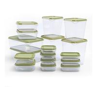 ASPIRE UK 17 Pack Food Storage Container Set Light Green BPA Free Reusable Plastic Container Airtight Leak-Proof Safe Perfect for Meal Prep and Lunches
