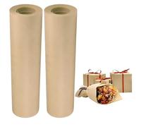 ASPIRE UK 2 Brown Kraft Paper Rolls 400mm x 30m - Biodegradable & Recyclable - Multipurpose Wrapping Paper Roll with Premium & Rustic Finish - Great for Gift Wrapping, Parcel Packing and Arts & Craft