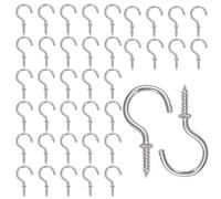 ASPIRE UK 40 x Chrome Plated Silver Mug Hooks - 38 mm (1.50 inch) | Shouldered Cup Hooks Ideal for Mugs, Cups, Keys, Hanging Accessories | Durable & Rust-Resistant | Strong & Easy to Install
