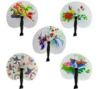 ASPIRE UK 8 X Assorted Mini Chinese Folding Fan | Small Handheld | Party Decoration for Wedding Birthday Festival | Lightweight | for Kids and Adults | Easy to Carry