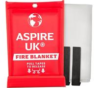 ASPIRE UK Emergency Fire Blanket - 1 Pack 40” x 40” Fibreglass Fire Suppression Blanket for Kitchen Safety, Ideal for Home, Cooking, Electrical Fires & Quick Emergency Protection
