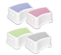 ASPIRE UK Kids Bathroom Booster Stool - Anti-Slip Design with Organic-Inspired, BPA-Free Material | Safe, Sturdy & Lightweight | Ideal for Daily Use in Bathroom, Kitchen, Sinks or Bedroom (pink)