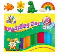 ASPIRE UK Modelling Clay for Kids in 6 Bright Colours | Non-Toxic Craft Clay Sticks | Soft & Easy to Shape | Educational Arts & Crafts Fun - Ideal for School, Home & Party Bags