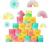 ASPIRE UK Rainbow Smiley Face Springs Toy for Kids, Colourful Plastic Magic Spring Fidget Toy Stress Relief, Party Bag Filler, Classroom Reward, Sensory Toy for Boys & Girls