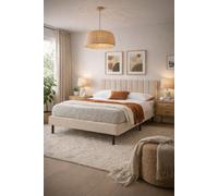Aspire Verona Plush Velvet Bed Frame With Padded Headboard, Upholstered Platform Bed In Pink, Navy Or Cream, Single To Super King