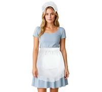 Aspire Waist Apron and Headband Set with Pocket, White Cotton Kitchen Half Apron for Cooking, Women Costume Maid Apron - S