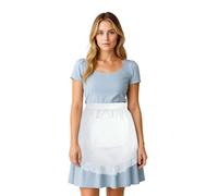 Aspire Waist Apron with Pocket, White Cotton Kitchen Half Apron for Cooking, Women Costume Maid Apron - S
