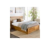 Wooden Ottoman Storage Bed Aspire Natural King