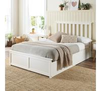 Aspire Wooden Ottoman Storage Bed In White, Size Single