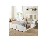 Aspire Wooden Ottoman Storage Bed in White | Size: Small Double Aspire White Small Double