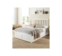 Aspire Wooden Ottoman Storage Bed in White | Size: Single Aspire White Single