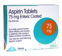 Aspirin Tablets 75mg Enteric Coated (28)