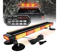 ASPL 26inch 126 LED Emergency Rooftop Strobe Lights Bar w/Controller Double Side Warning Hazard Snow Plow Flashing Light Traffic Advisor Safety Light for Work Trucks Vehicles Tow Pickup(Amber/Red)
